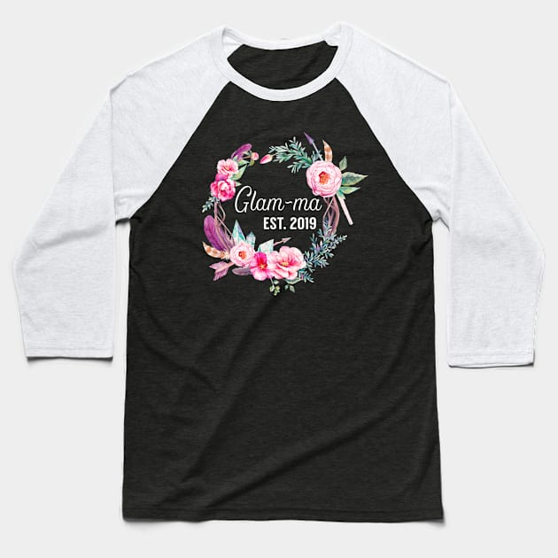 Glamma Grandma Est 2019 Baseball T-Shirt by LotusTee